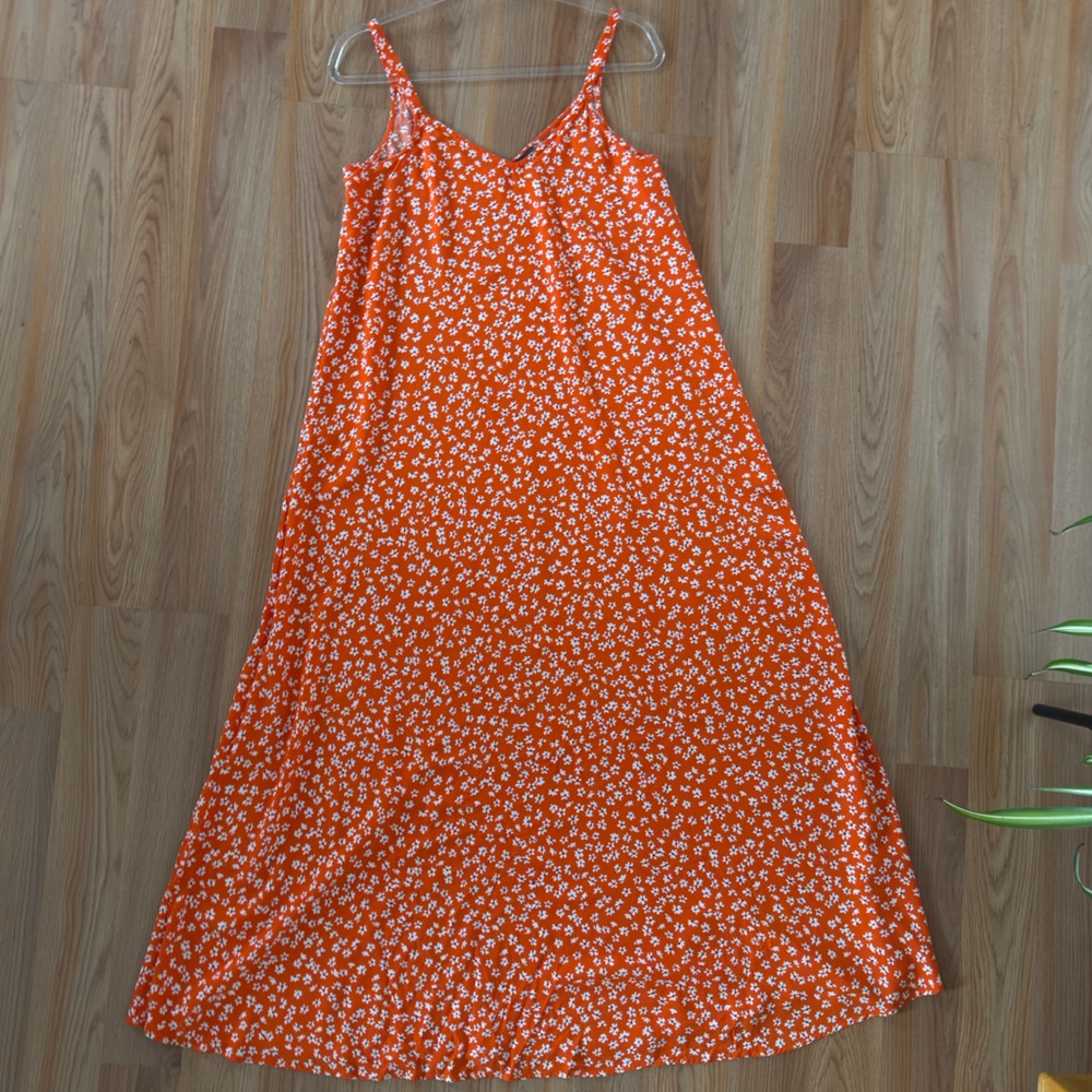 Orange Floral Women's Dress